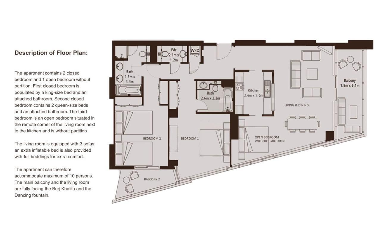 Elite Royal Apartment - Panoramic Full Burj Khalifa, Fountain & Skyline View - Imperial - 2 Bedrooms & 1 Open Bedroom Without Partition Dubai Exterior foto